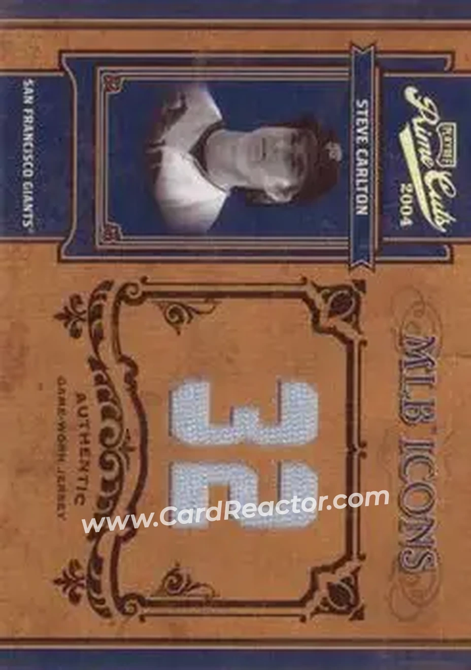 2004 Playoff Prime Cuts II - MLB Icons Material Number #MLB-92 - Steve Carlton - San Francisco Giants - Front