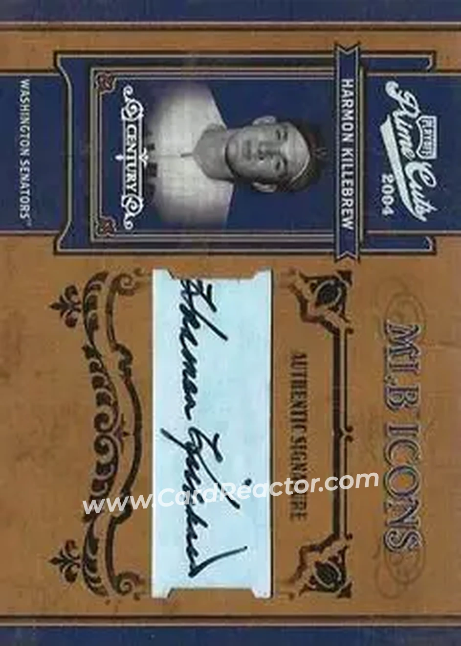2004 Playoff Prime Cuts II - MLB Icons Signature Century Silver #MLB-100 - Harmon Killebrew - Washington Senators - Front