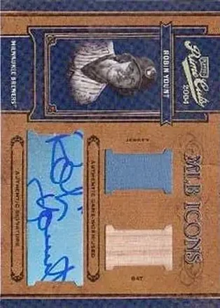 2004 Playoff Prime Cuts II - MLB Icons Signature Material Combo #MLB-48 - Robin Yount - Milwaukee Brewers