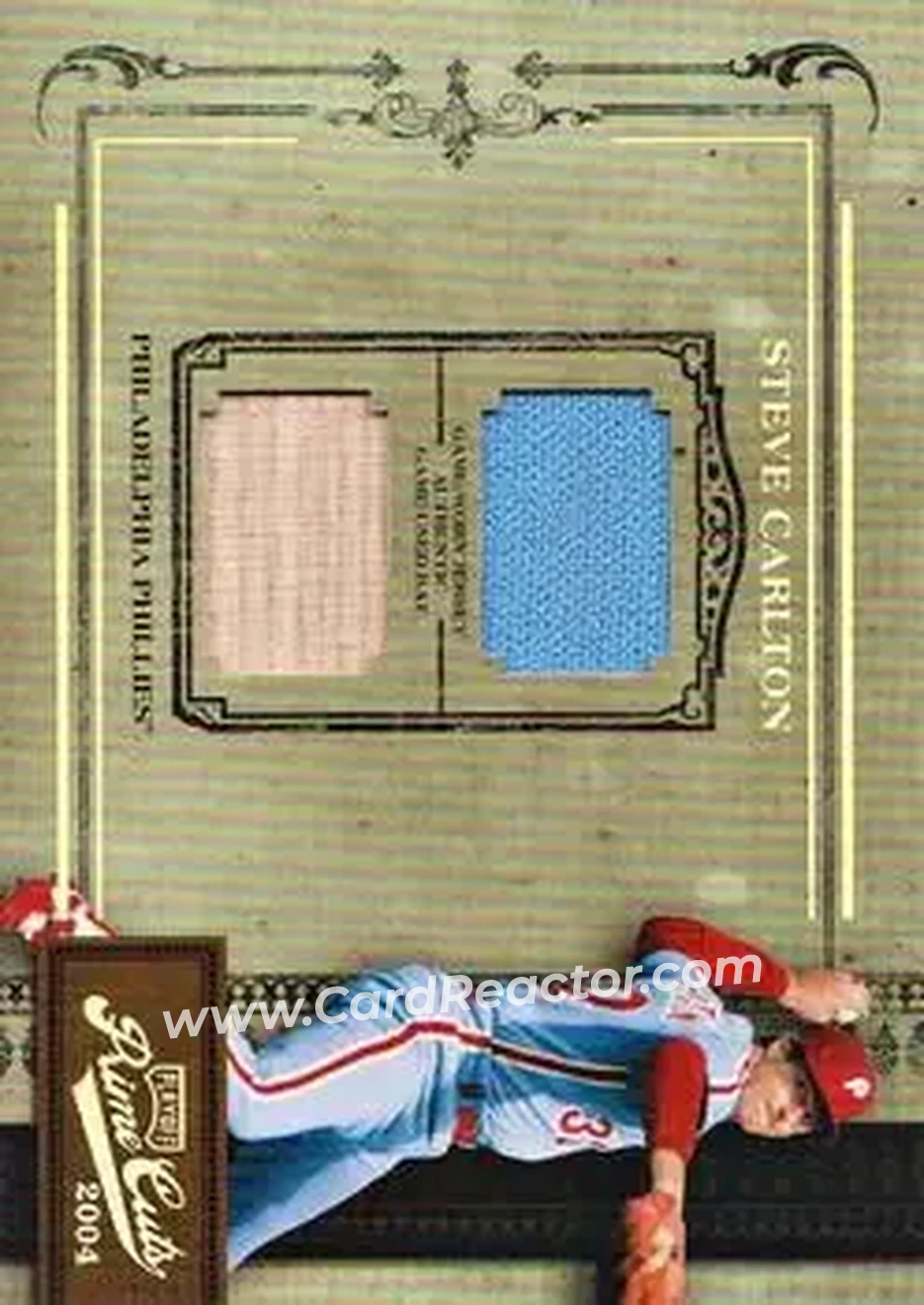 2004 Playoff Prime Cuts II - Material Combo #99 - Steve Carlton - Philadelphia Phillies - Front 2004 Playoff Prime Cuts II - Material Combo #99 - Steve Carlton - Philadelphia Phillies - Front