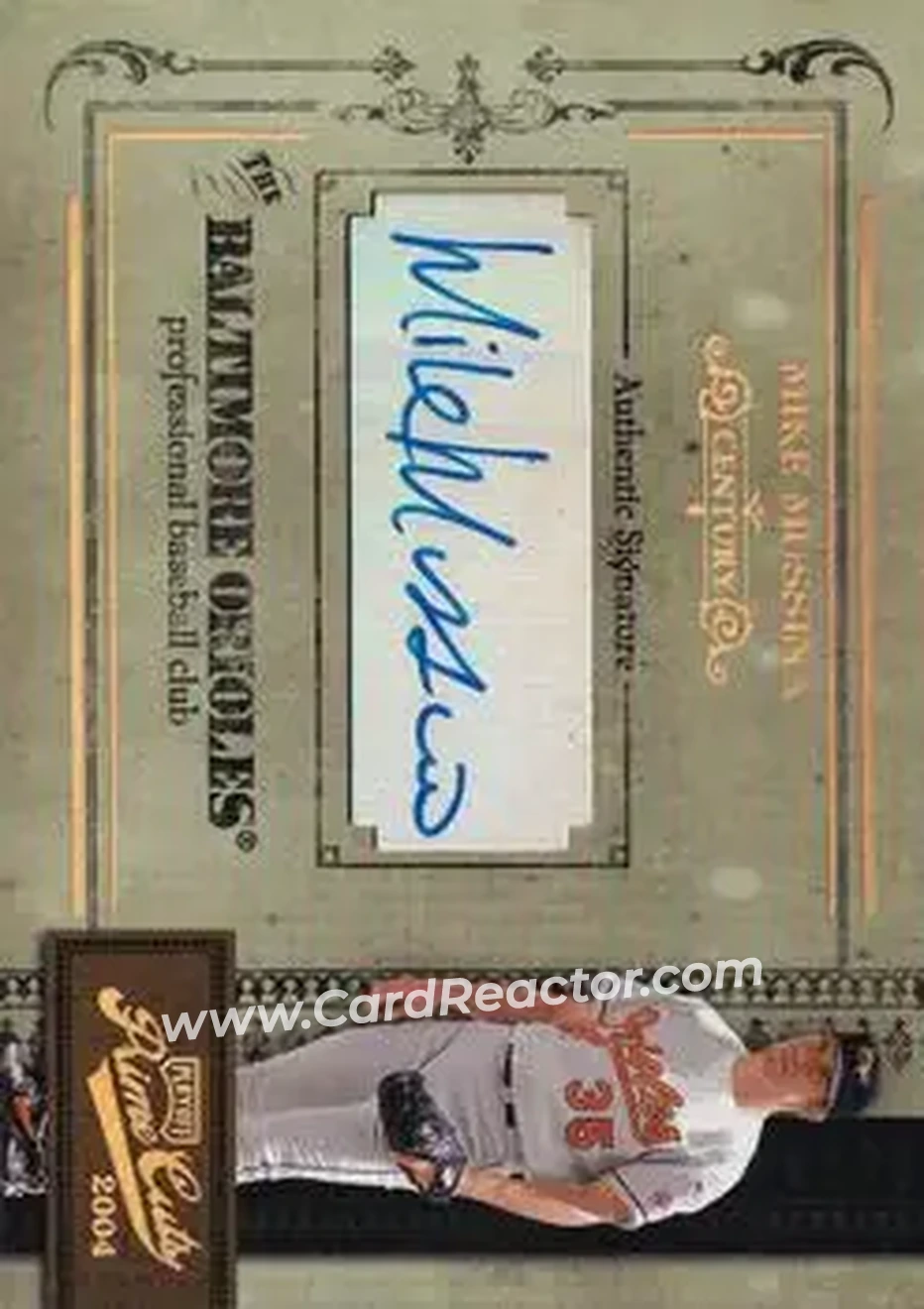 2004 Playoff Prime Cuts II - Signature Century Gold #87 - Mike Mussina - Baltimore Orioles - Front 2004 Playoff Prime Cuts II - Signature Century Gold #87 - Mike Mussina - Baltimore Orioles - Front