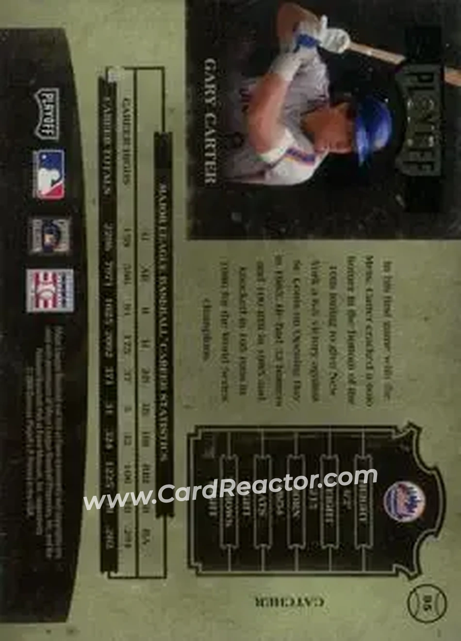 2004 Playoff Prime Cuts II - Signature Century Gold #95 - Gary Carter - New York Mets - Back
