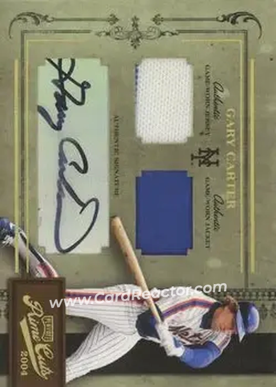 2004 Playoff Prime Cuts II - Signature Material Combo #95 - Gary Carter - New York Mets - Front