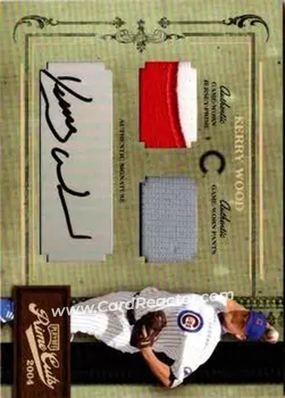 2004 Playoff Prime Cuts II - Signature Material Combo Prime #34 - Kerry Wood - Chicago Cubs - Front