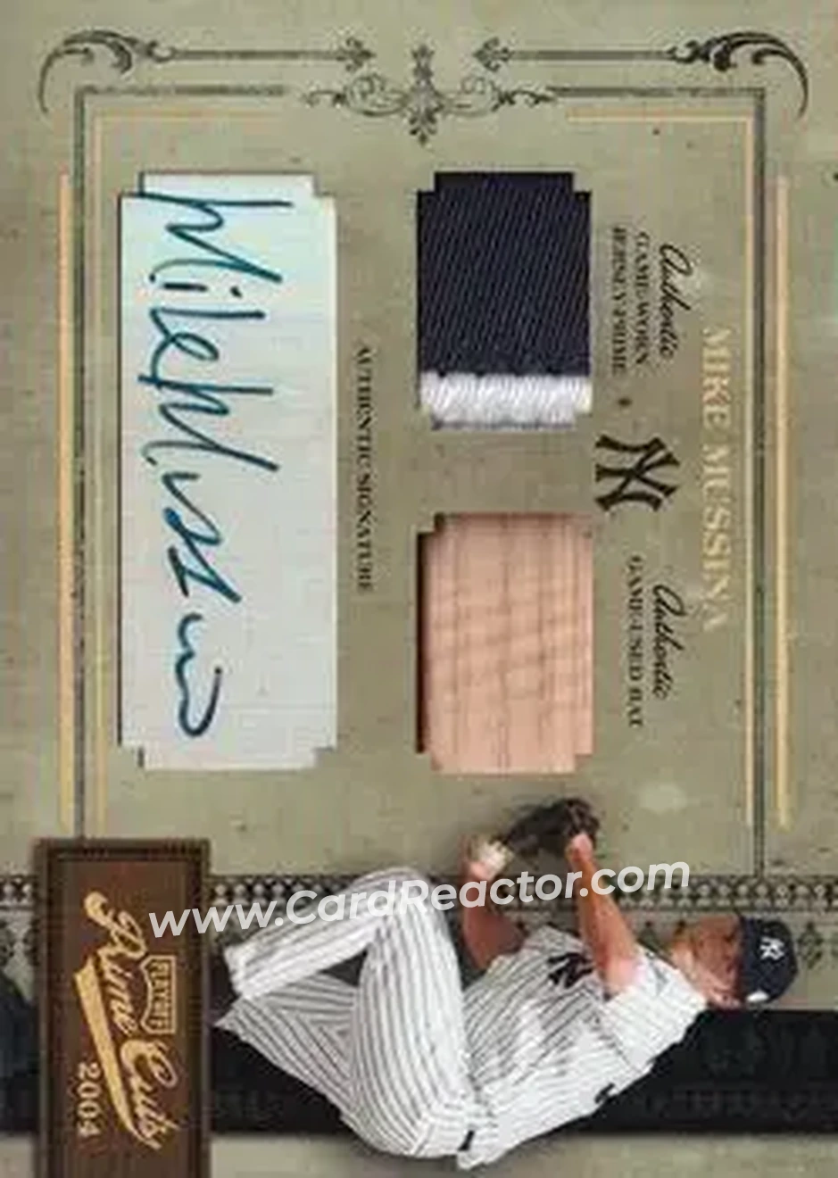 2004 Playoff Prime Cuts II - Signature Material Combo Prime #35 - Mike Mussina - New York Yankees - Front