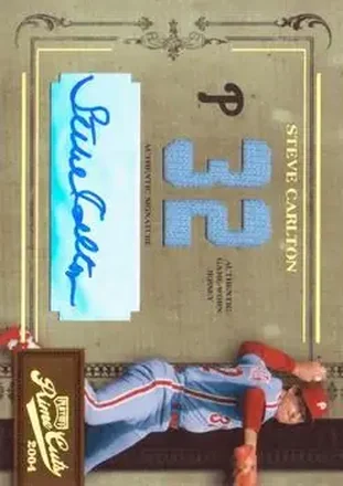 2004 Playoff Prime Cuts II - Signature Material Number #99 - Steve Carlton - Philadelphia Phillies