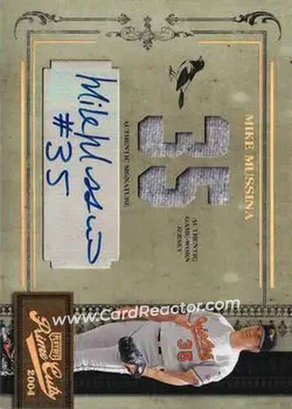2004 Playoff Prime Cuts II - Signature Material Prime #87 - Mike Mussina - Baltimore Orioles - Front