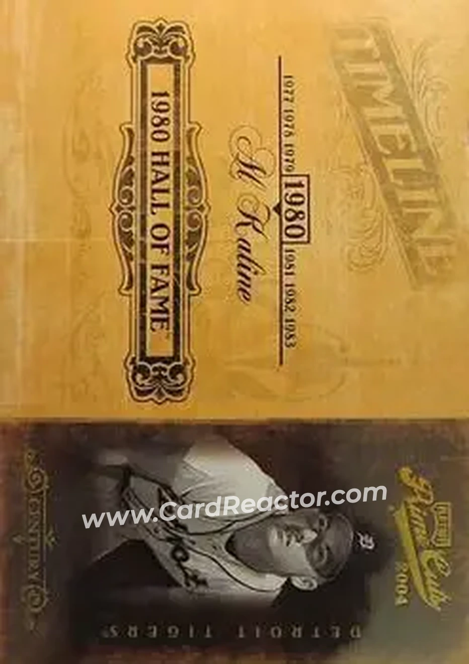 2004 Playoff Prime Cuts II - Timeline Century Gold #TL-1 - Al Kaline - Detroit Tigers - Front