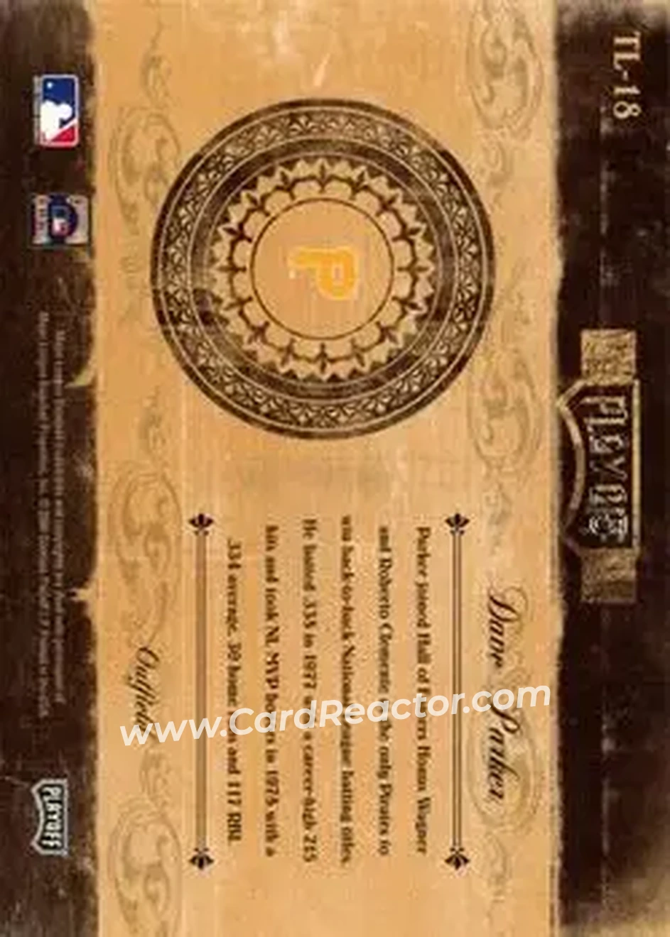 2004 Playoff Prime Cuts II - Timeline Century Silver #TL-18 - Dave Parker - Pittsburgh Pirates - Back