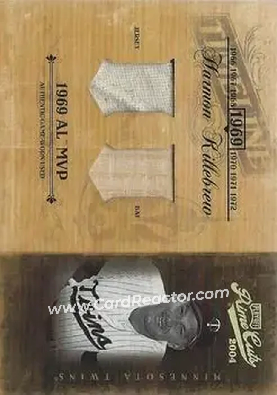 2004 Playoff Prime Cuts II - Timeline Material Combo #TL-39 - Harmon Killebrew - Minnesota Twins - Front