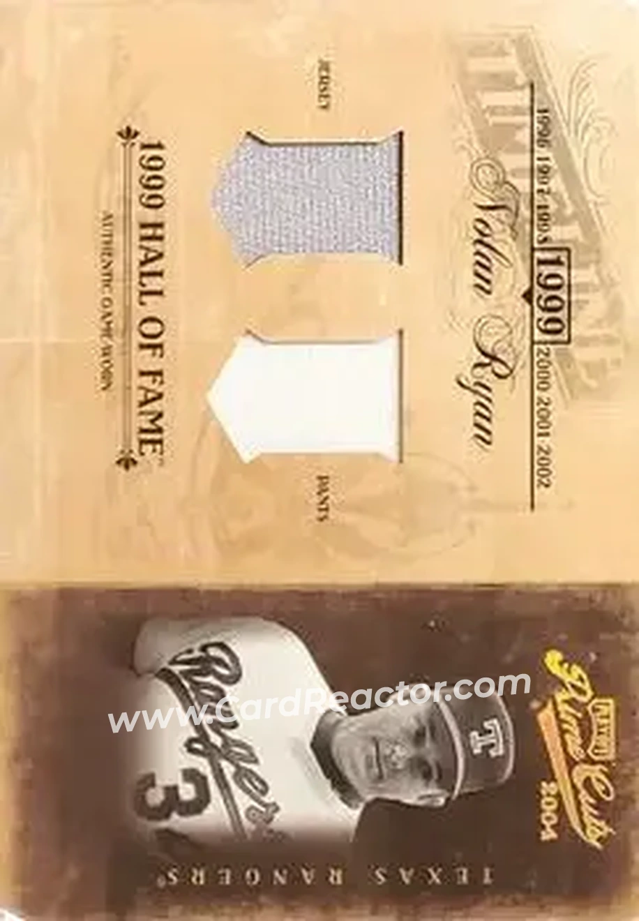 2004 Playoff Prime Cuts II - Timeline Material Combo #TL-66 - Nolan Ryan - Texas Rangers - Front