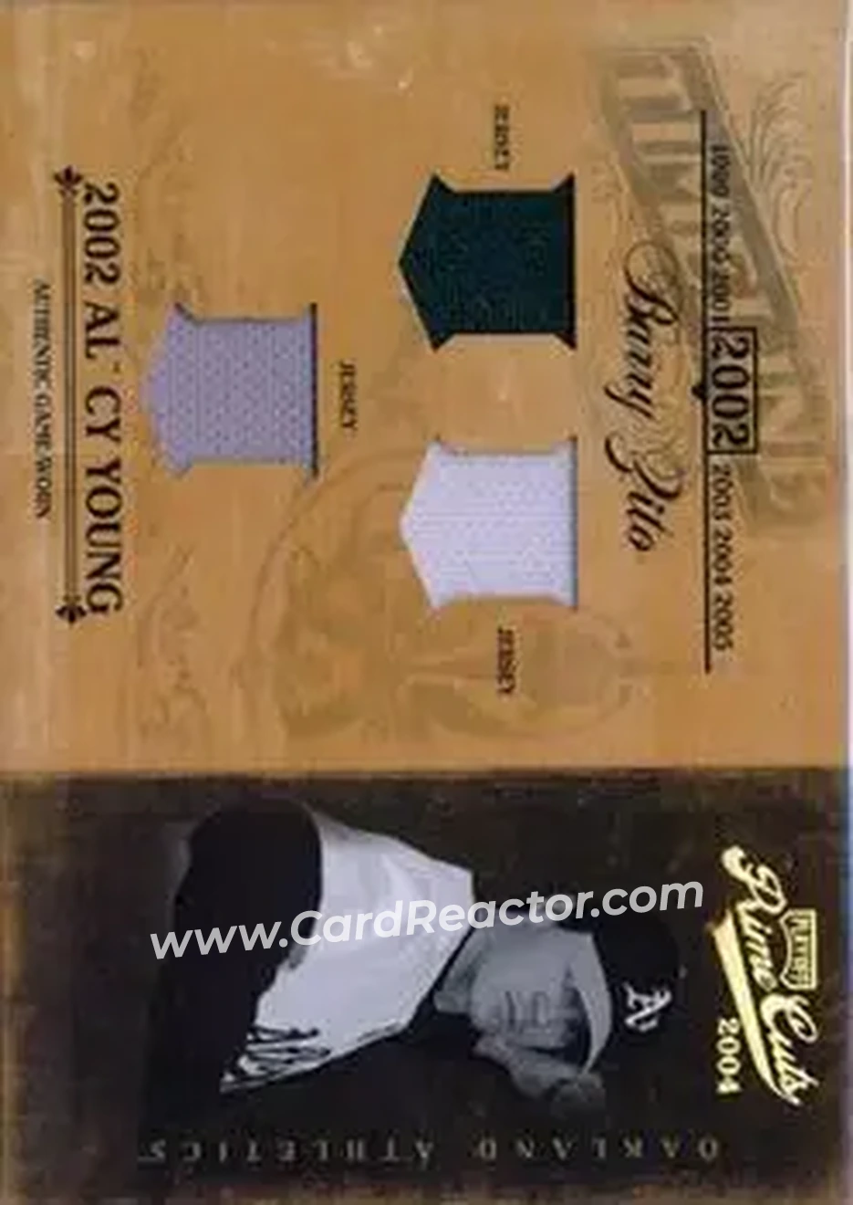 2004 Playoff Prime Cuts II - Timeline Material Trio #TL-5 - Barry Zito - Oakland Athletics - Front