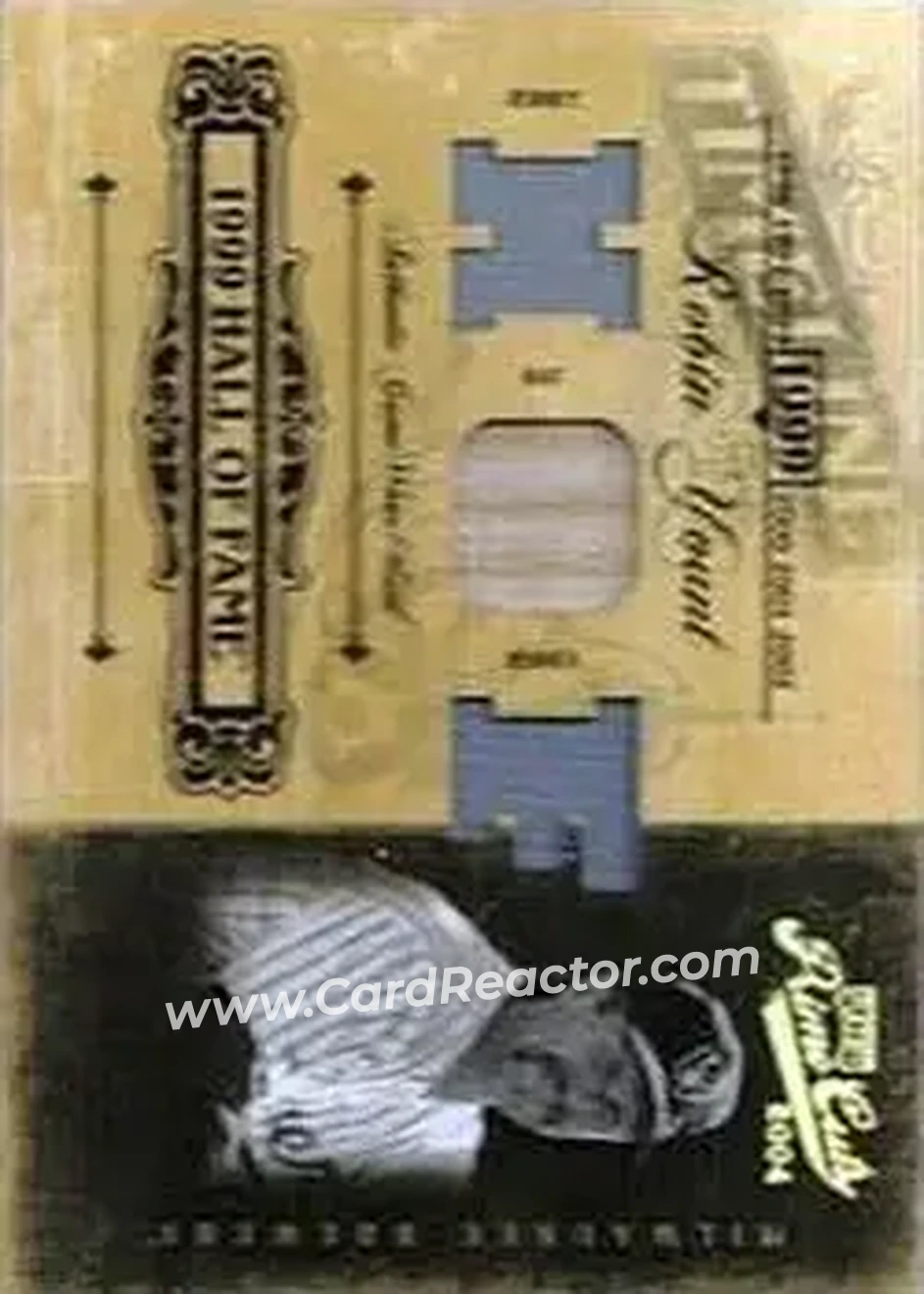 2004 Playoff Prime Cuts II - Timeline Material Trio HOF #TL-80 - Robin Yount - Milwaukee Brewers - Front 2004 Playoff Prime Cuts II - Timeline Material Trio HOF #TL-80 - Robin Yount - Milwaukee Brewers - Front