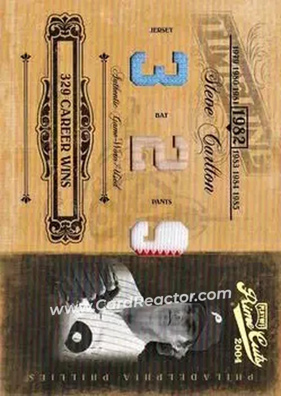 2004 Playoff Prime Cuts II - Timeline Material Trio Stats #TL-90 - Steve Carlton - Philadelphia Phillies - Front 2004 Playoff Prime Cuts II - Timeline Material Trio Stats #TL-90 - Steve Carlton - Philadelphia Phillies - Front