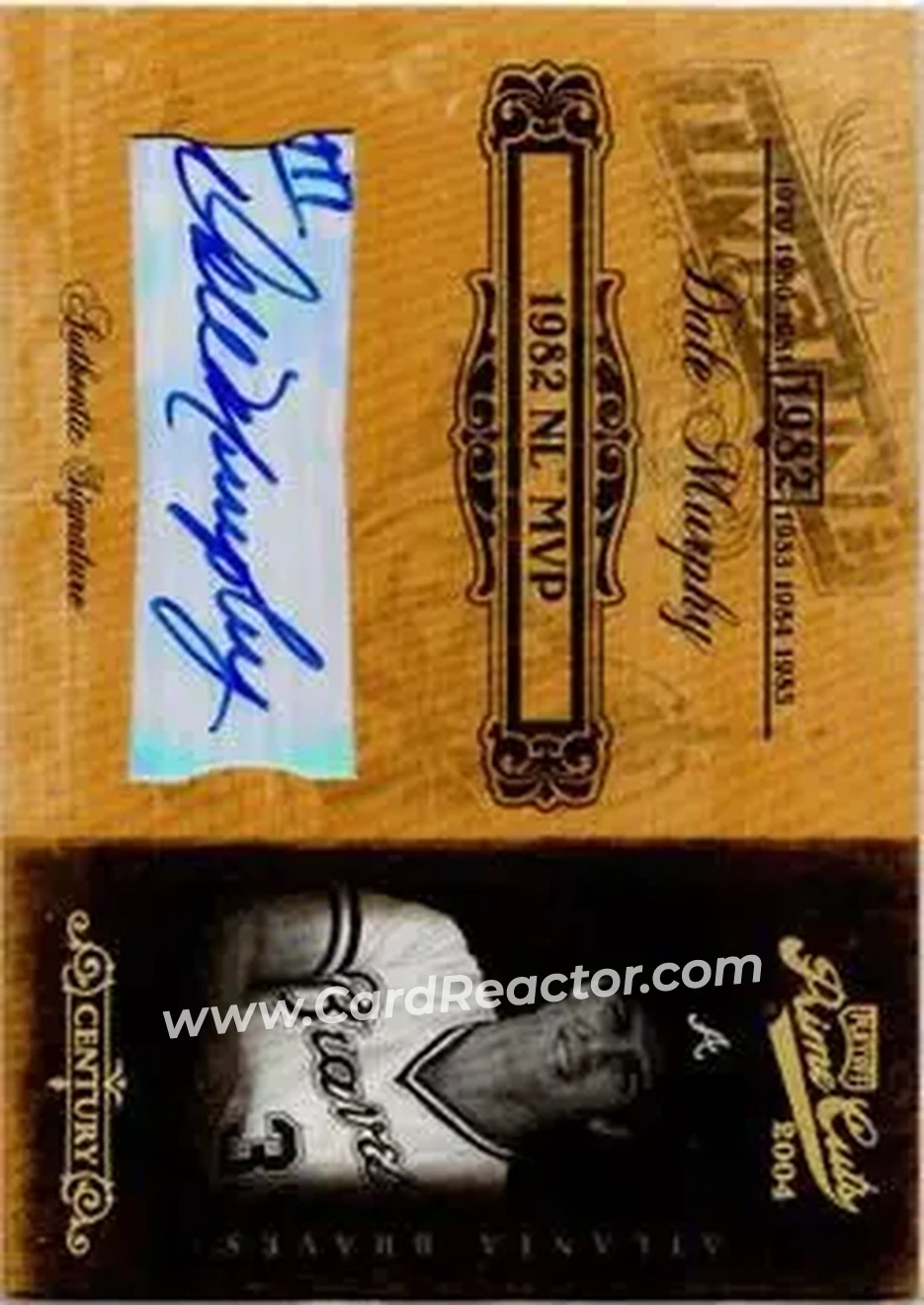 2004 Playoff Prime Cuts II - Timeline Signature Century Gold #TL-17 - Dale Murphy - Atlanta Braves - Front