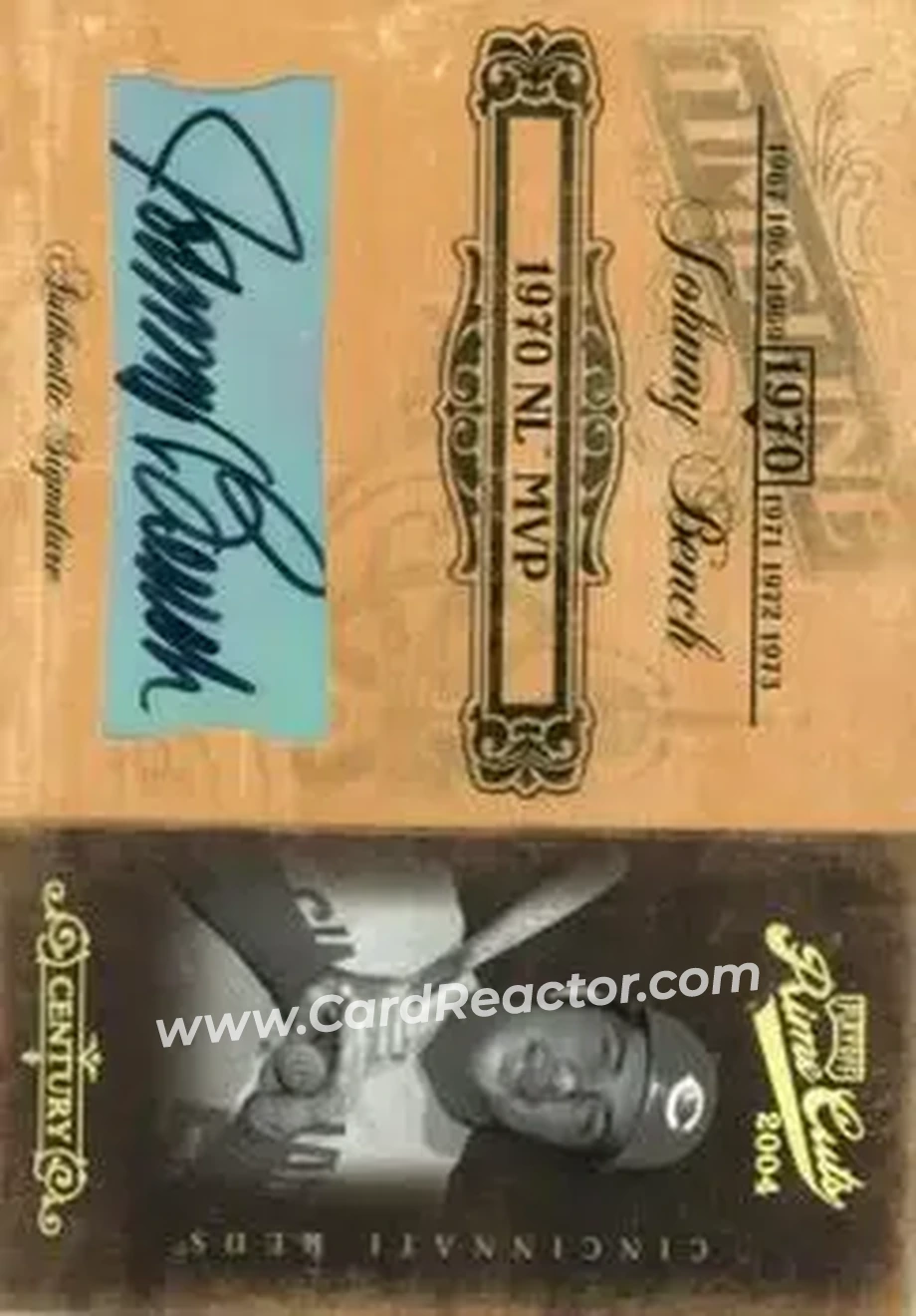 2004 Playoff Prime Cuts II - Timeline Signature Century Gold #TL-49 - Johnny Bench - Cincinnati Reds - Front