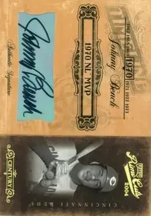 2004 Playoff Prime Cuts II - Timeline Signature Century Gold #TL-49 - Johnny Bench - Cincinnati Reds