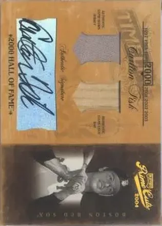 2004 Playoff Prime Cuts II - Timeline Signature Material Combo #TL-13 - Carlton Fisk - Boston Red Sox