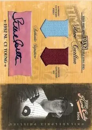 2004 Playoff Prime Cuts II - Timeline Signature Material Combo #TL-90 - Steve Carlton - Philadelphia Phillies