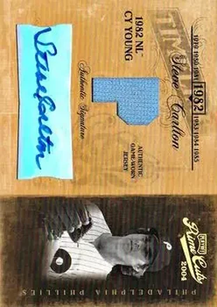 2004 Playoff Prime Cuts II - Timeline Signature Material Position #TL-90 - Steve Carlton - Philadelphia Phillies