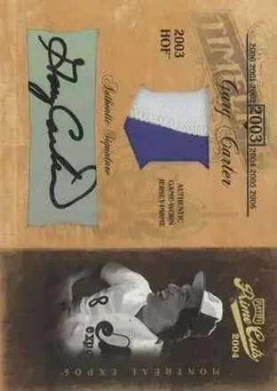 2004 Playoff Prime Cuts II - Timeline Signature Material Prime #TL-34 - Gary Carter - Montreal Expos