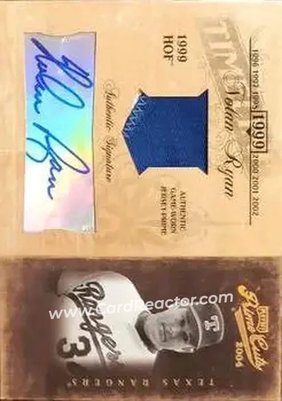2004 Playoff Prime Cuts II - Timeline Signature Material Prime #TL-66 - Nolan Ryan - Texas Rangers - Front