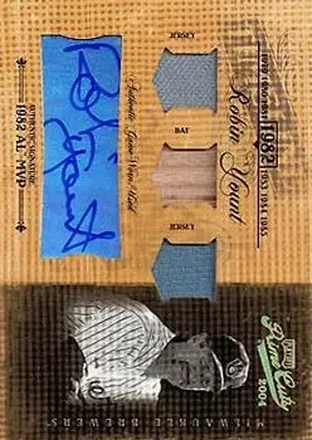 2004 Playoff Prime Cuts II - Timeline Signature Material Trio #TL-80 - Robin Yount - Milwaukee Brewers