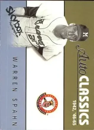 2004 SkyBox Autographics - Autoclassics #6 AC - Warren Spahn - Milwaukee Braves
