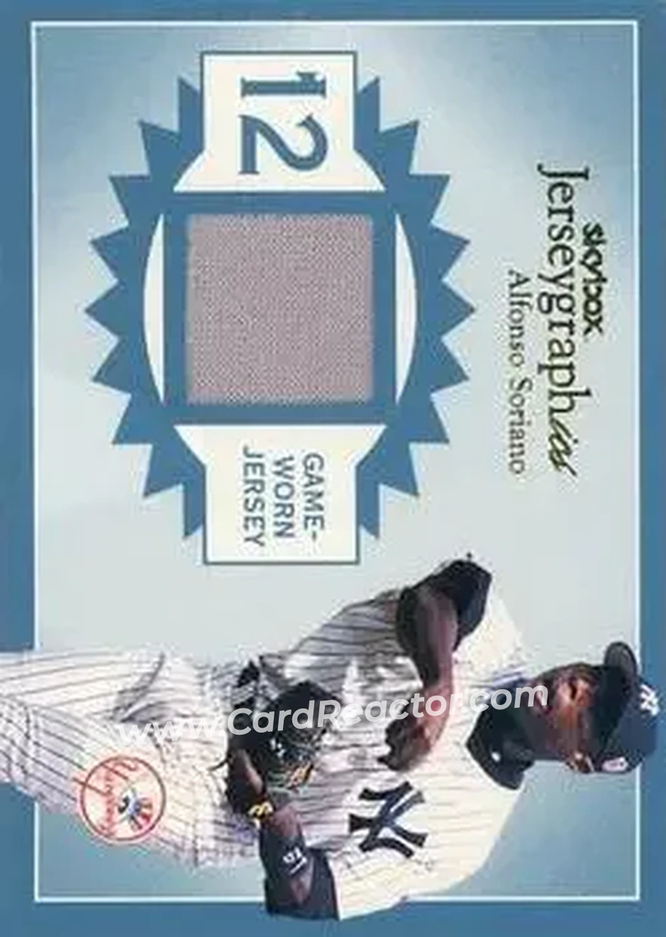2004 SkyBox Autographics - Jerseygraphics Blue #J-AS - Alfonso Soriano - New York Yankees - Front