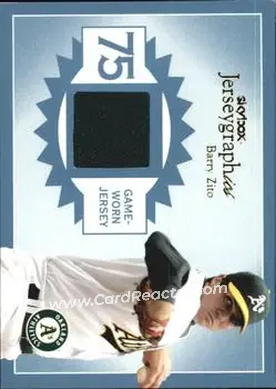 2004 SkyBox Autographics - Jerseygraphics Blue #J-BZ - Barry Zito - Oakland Athletics - Front 2004 SkyBox Autographics - Jerseygraphics Blue #J-BZ - Barry Zito - Oakland Athletics - Front