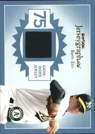 2004 SkyBox Autographics - Jerseygraphics Blue #J-BZ - Barry Zito - Oakland Athletics