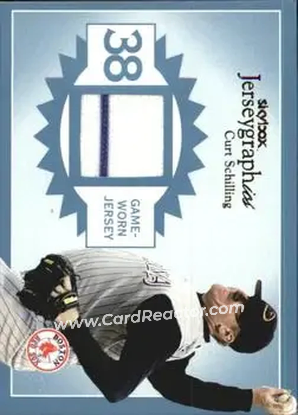 2004 SkyBox Autographics - Jerseygraphics Blue #J-CS - Curt Schilling - Boston Red Sox - Front 2004 SkyBox Autographics - Jerseygraphics Blue #J-CS - Curt Schilling - Boston Red Sox - Front