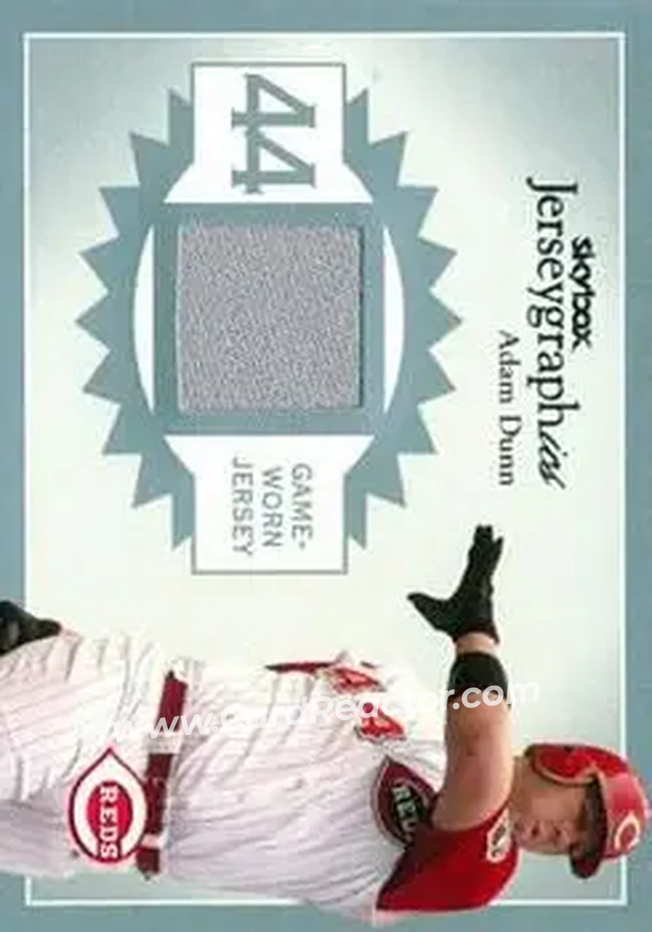 2004 SkyBox Autographics - Jerseygraphics Silver #J-AD - Adam Dunn - Cincinnati Reds - Front 2004 SkyBox Autographics - Jerseygraphics Silver #J-AD - Adam Dunn - Cincinnati Reds - Front