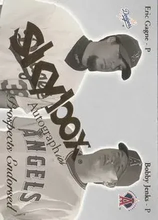 2004 SkyBox Autographics #2 PE Prospects Endorsed Eric Gagne - Bobby Jenks - Los Angeles Dodgers - Anaheim Angels