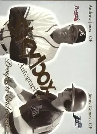 2004 SkyBox Autographics #4 PE Prospects Endorsed Andruw Jones - Jonny Gomes - Atlanta Braves - Tampa Bay Devil Rays
