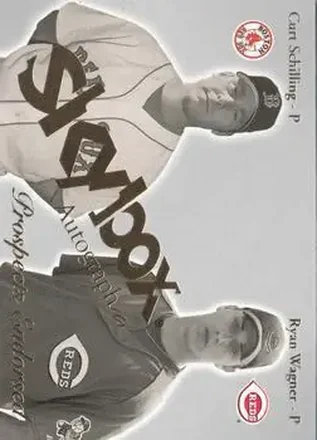 2004 SkyBox Autographics #9 PE Prospects Endorsed Curt Schilling - Ryan Wagner - Boston Red Sox - Cincinnati Reds