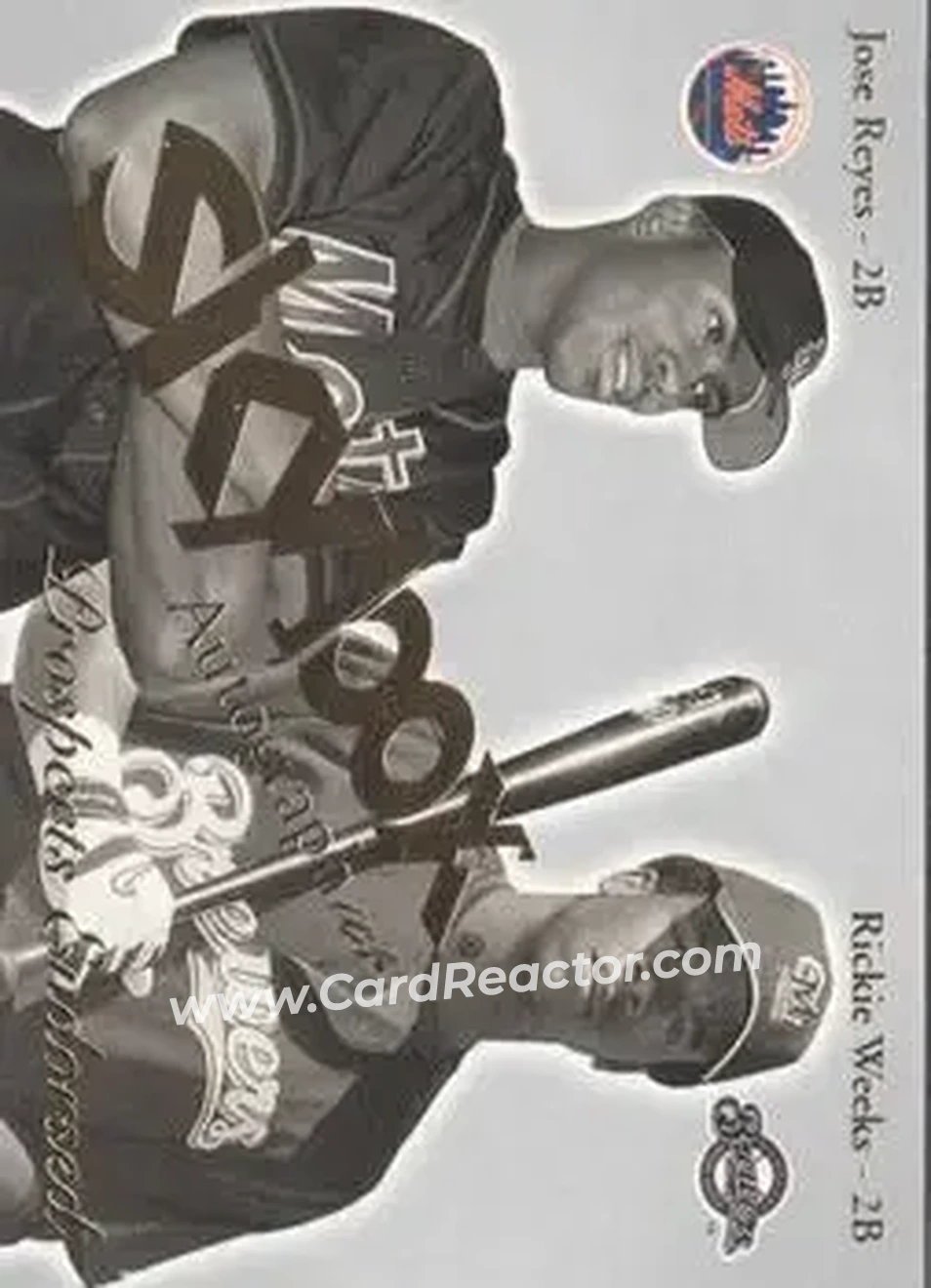2004 SkyBox Autographics - Prospects Endorsed #10 PE - Jose Reyes - Rickie Weeks - New York Mets - Milwaukee Brewers - Front