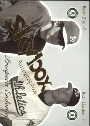 2004 SkyBox Autographics #12 PE Prospects Endorsed Barry Zito - Rich Harden - Oakland Athletics
