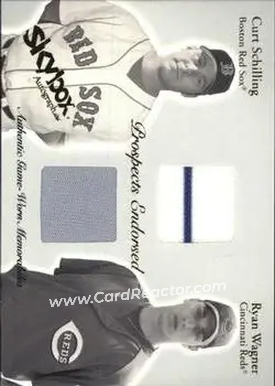 2004 SkyBox Autographics - Prospects Endorsed Dual Jersey #PEJ-CS/RW - Curt Schilling - Ryan Wagner - Front