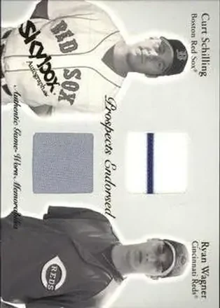 2004 SkyBox Autographics #PEJ-CS/RW Prospects Endorsed Dual Jersey Curt Schilling - Ryan Wagner