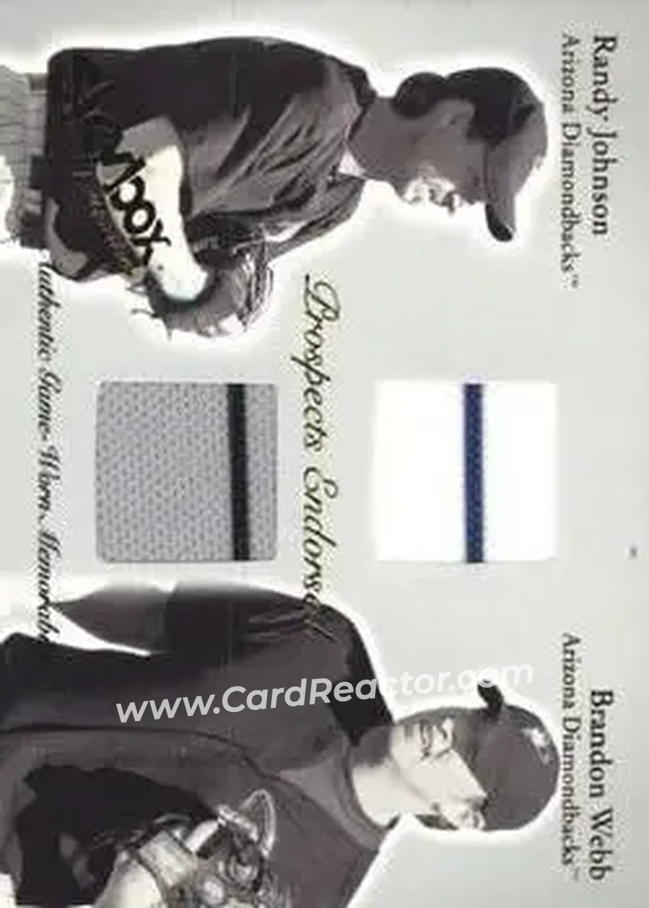 2004 SkyBox Autographics - Prospects Endorsed Dual Jersey #PEJ-RJ/BW - Randy Johnson - Brandon Webb - Arizona Diamondbacks - Front