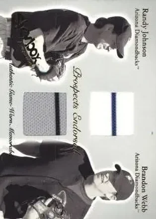 2004 SkyBox Autographics #PEJ-RJ/BW Prospects Endorsed Dual Jersey Randy Johnson - Brandon Webb