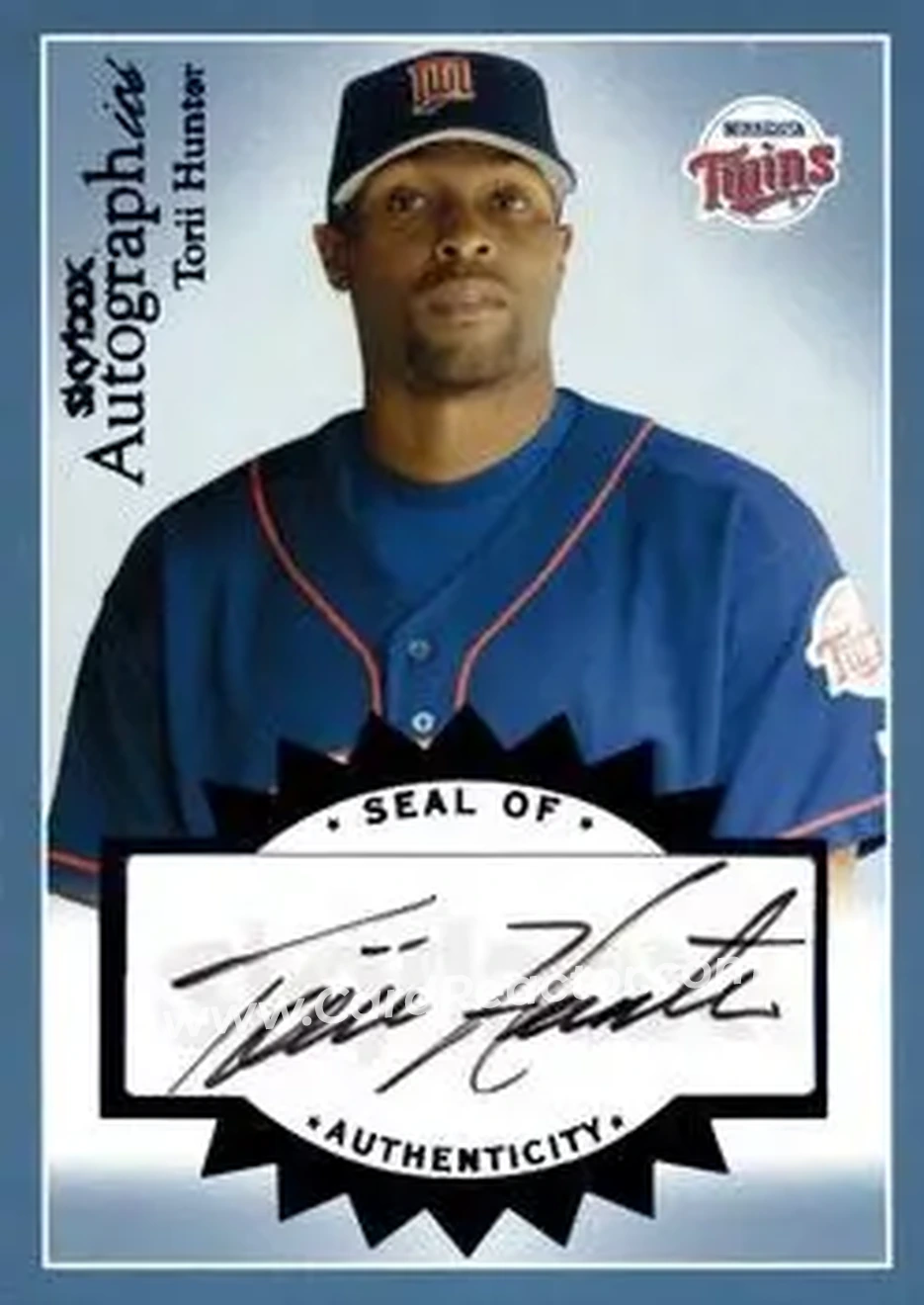 2004 SkyBox Autographics - Autographs Blue #A-TH2 - Torii Hunter - Minnesota Twins - Front