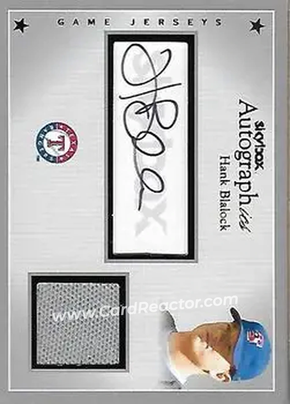 2004 SkyBox Autographics - Autographs Game Jersey #AJ-HB - Hank Blalock - Texas Rangers - Front