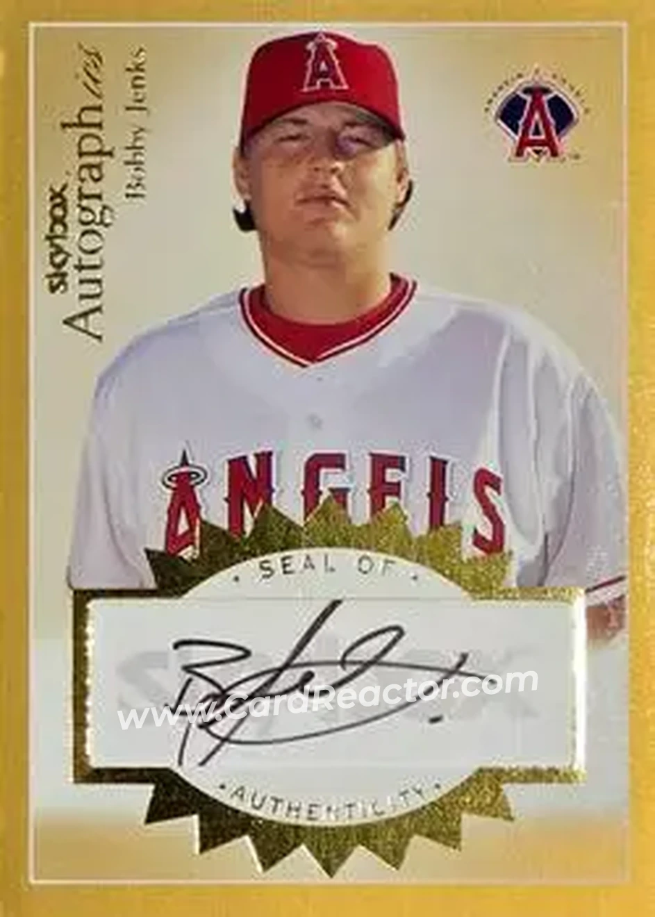 2004 SkyBox Autographics - Autographs Gold #A-BJ - Bobby Jenks - Anaheim Angels - Front