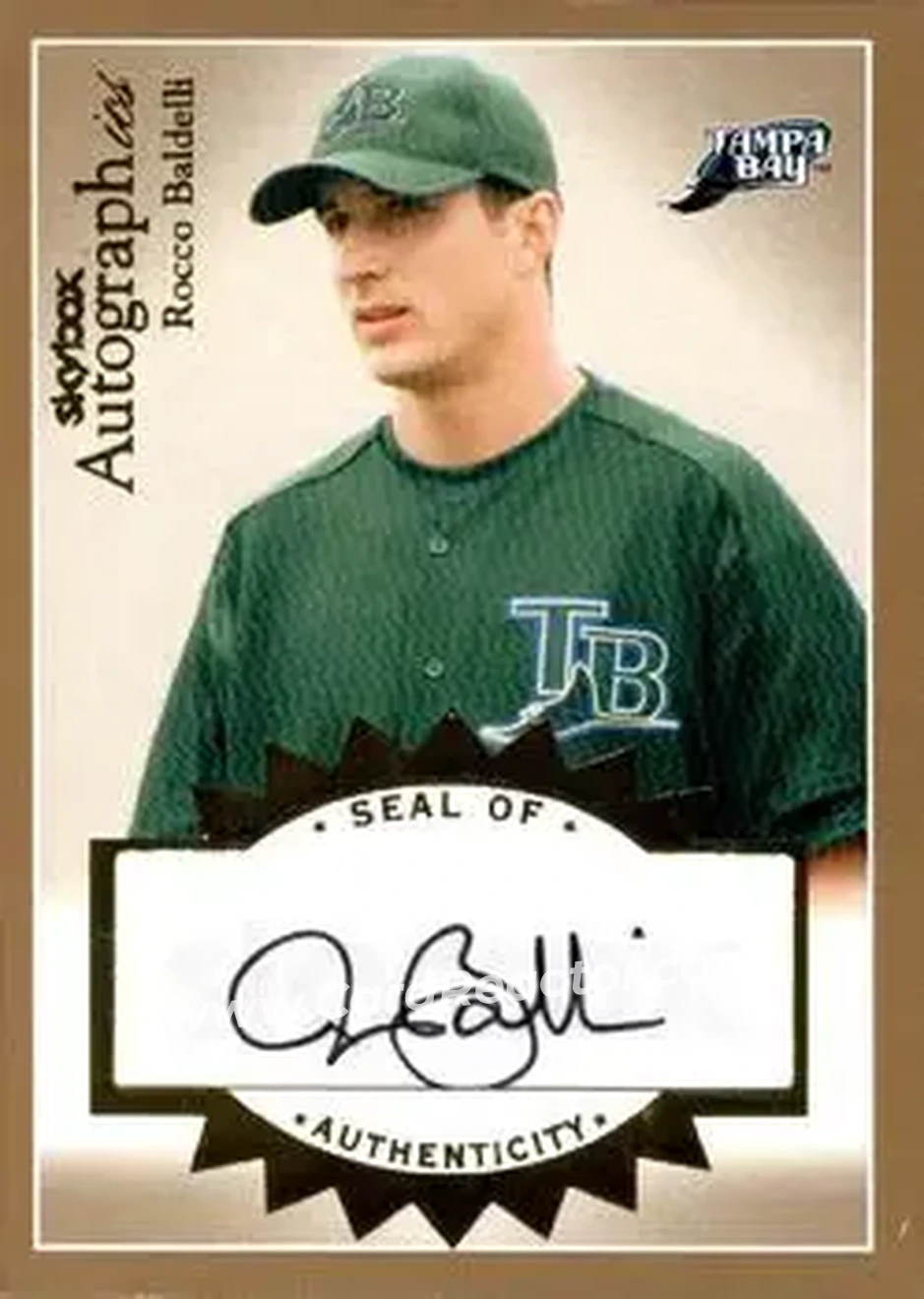 2004 SkyBox Autographics - Autographs Gold #A-RB - Rocco Baldelli - Tampa Bay Devil Rays - Front