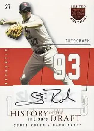 2004 SkyBox LE - History Draft 90's Autograph Copper #HDA-SR - Scott Rolen - St. Louis Cardinals