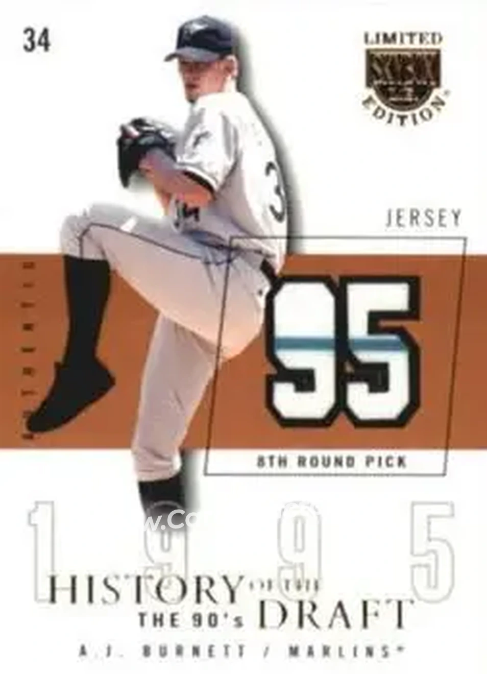 2004 SkyBox LE - History Draft 90's Jersey #HD-AB - A.J. Burnett - Florida Marlins - Front