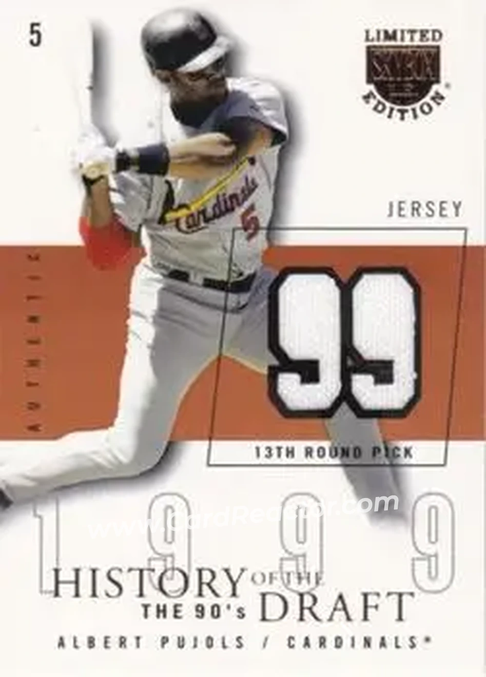 2004 SkyBox LE - History Draft 90's Jersey #HD-AP - Albert Pujols - St. Louis Cardinals - Front