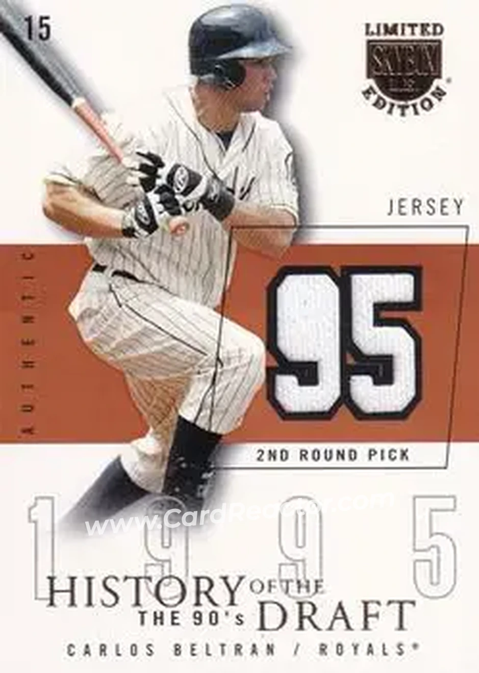 2004 SkyBox LE - History Draft 90's Jersey #HD-CB - Carlos Beltran - Kansas City Royals - Front